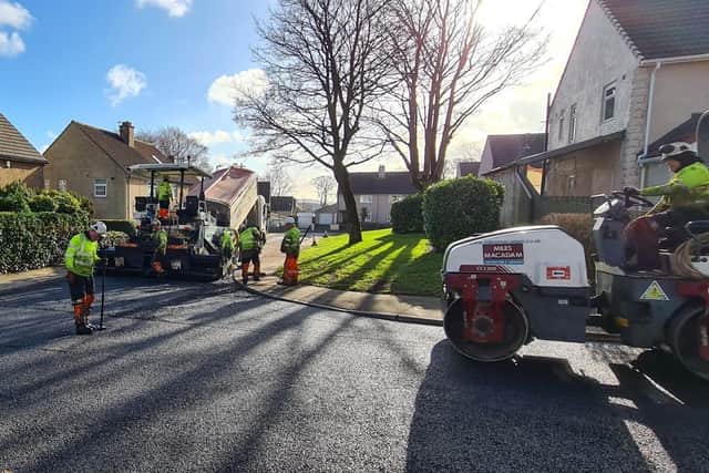 Resurfacing work taking place at Forest Avenue, Ovenden