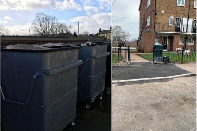 New bins at St Martin’s View Estate in Brighouse,