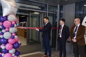 Former Leeds Rhinos rugby league player Kevin Sinfield OBE officially opens the  Halifax based Trinity Sixth Form Academy.