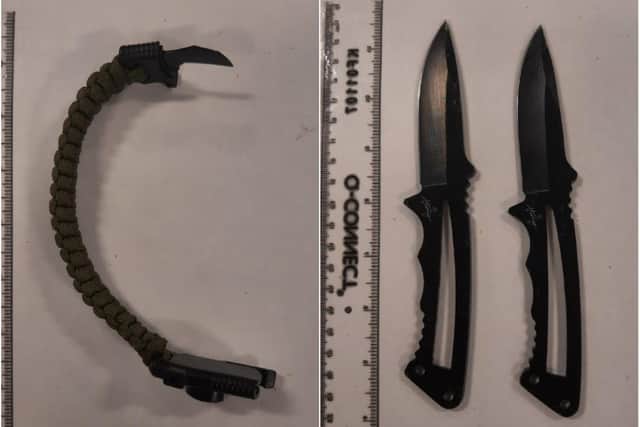 The weapons seized by police