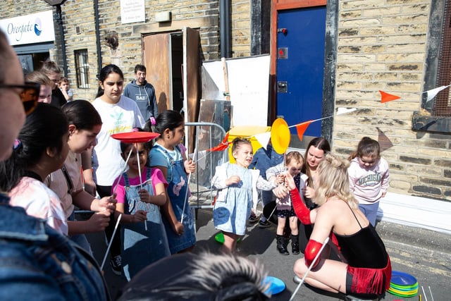 There was a circus skills workshop on offer