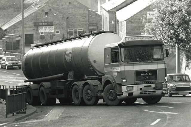 A water tanker struggles to get up Salterhebble Hill during a drought in 1995.