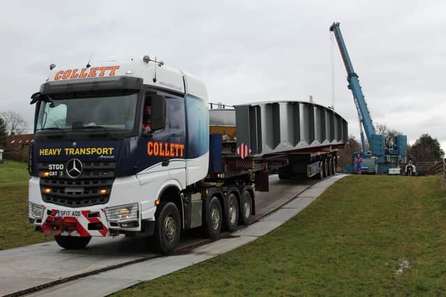 Collett's delivering the bridge sections