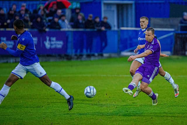 Action from Halifax's 1-0 win at Wealdstone earlier this season. Photo: Marcus Branston