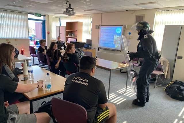Police and fire officers gave students an insight into their work