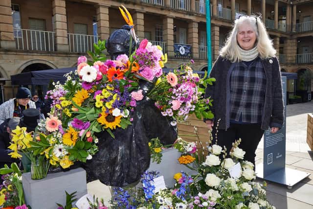 Sally Wainwright at The Piece Hall yesterday. Photo by Neil Sherwood