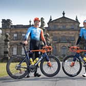 Charlie (left) and Harry Tanfield in front of Duncombe Park