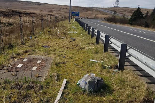 Fly tipping off the M62 into Calderdale (picture Motorway Martin @WYP_PCWILLIS)