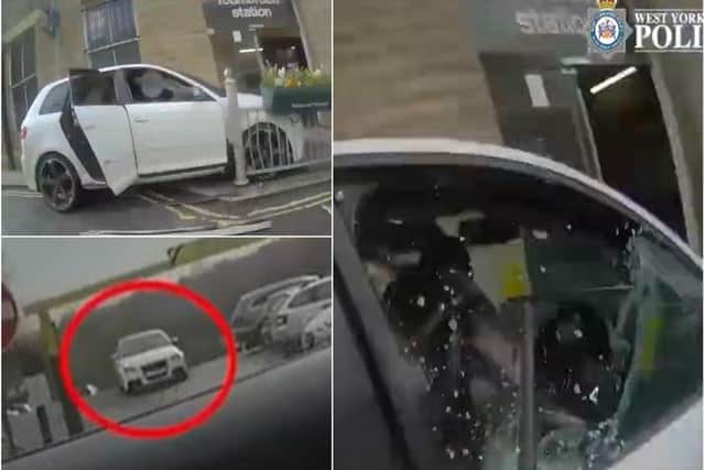 Watch the moment police officers smash car window of suspected thieves ...