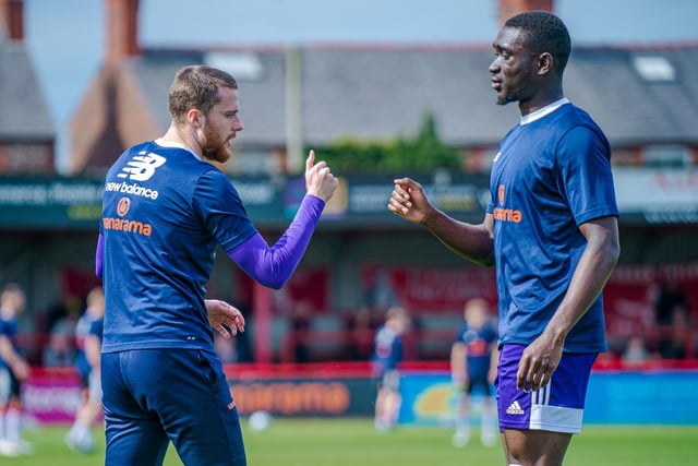 Altrincham v FC Halifax Town. Photo: Marcus Branston. Niall Maher and Jesse Debrah