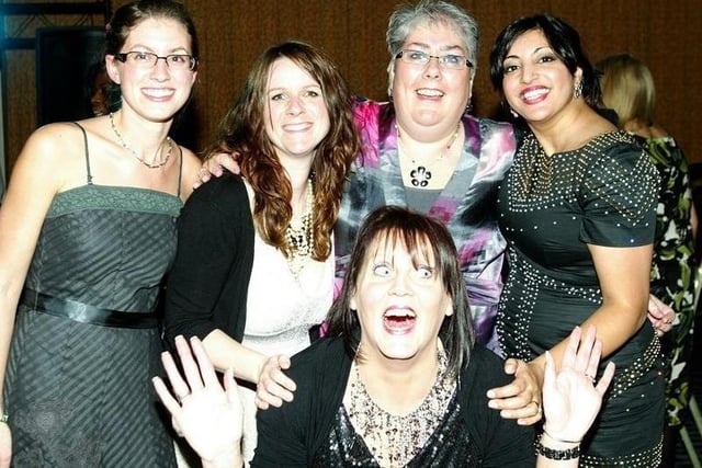 Christmas party in 2009 with a motown music theme at Holiday Inn, Clifton. Pictured (from left) are Monique, Emmaline, Jane, Shaheen and Dawn  (front)