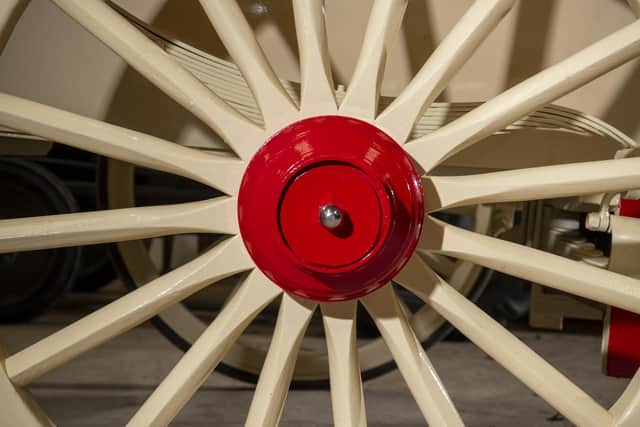 Wheelwright Rodney Greenwood estimates he's built more than 150 wheels. Image: Tony Johnson.