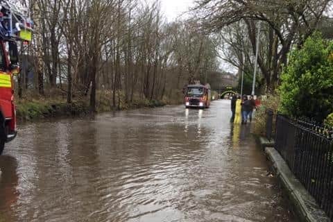Flooding in Elland. Photo: Ellie Miller...