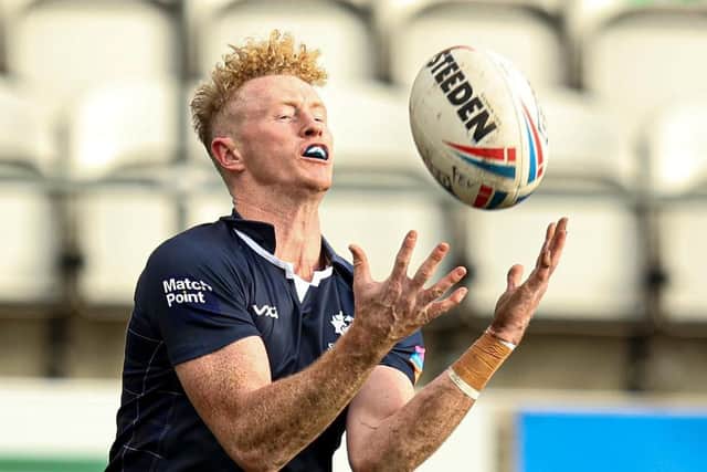 Scotland international Lachlan Walmsley scored two tries in Halifax Panthers' 40-18 win over Barrow. Picture: Paul Currie/SWpix.com.