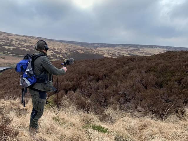 Tom Evans recording the sounds of Calderdale