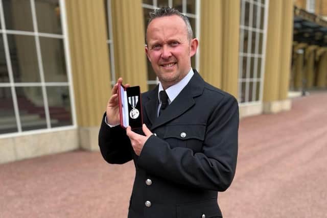 PC Chris Madden, was given the Queen’s Police Medal in the Queen’s Birthday Honours.