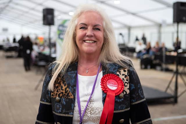 Angie Gallagher, Labour, wins Elland at Calderdale Council Election count 2022