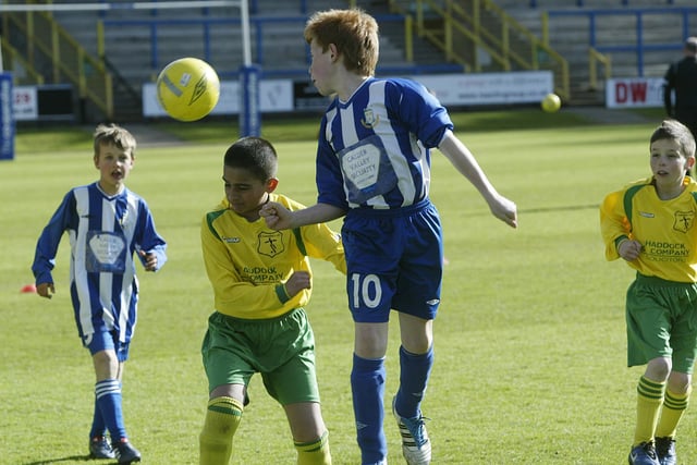 St Columbas and Greetland Stars meet in an under-10s tournament at The Shay.