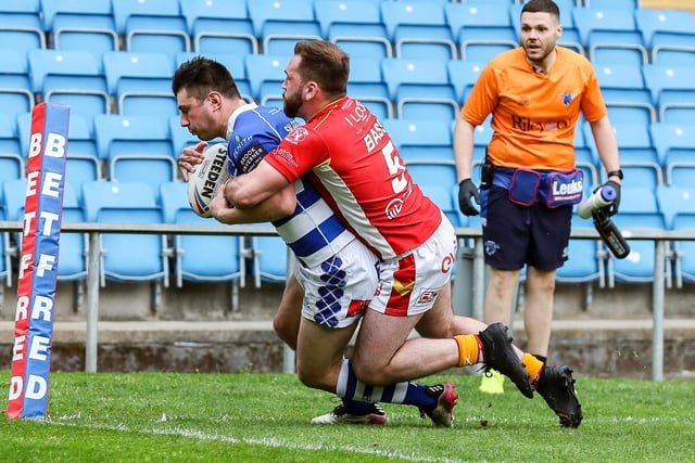 Action from Halifax Panthers' victory over Sheffield Eagles on Sunday. Picture: Simon Hall
