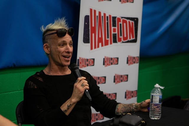 Noah Hathaway gives a talk to visitors to the convention