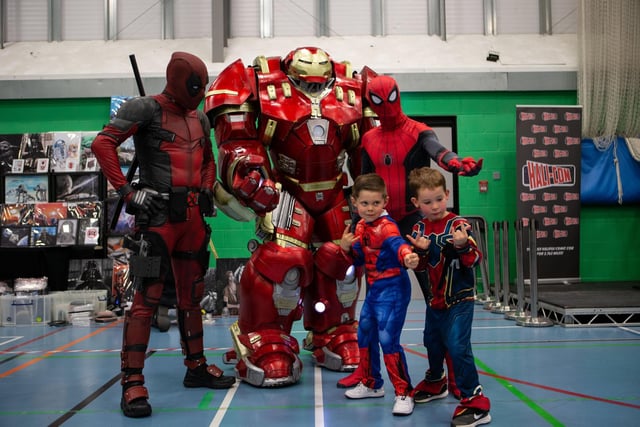 These little fans met some superheroes at the convention