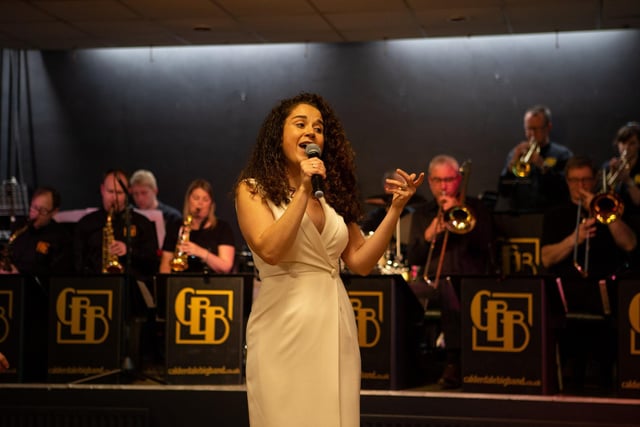 Vocalist Jenny Webb performs with Calderdale Big Band