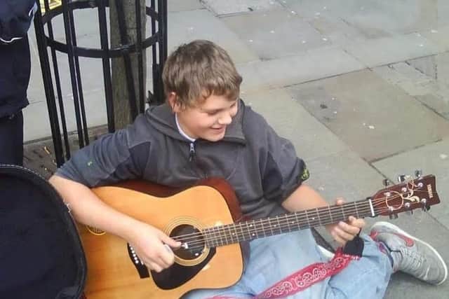 Frankie when he first started busking