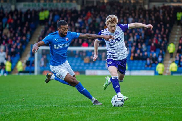 Action from Halifax's game at Chesterfield earlier this season. Photo: Marcus Branston