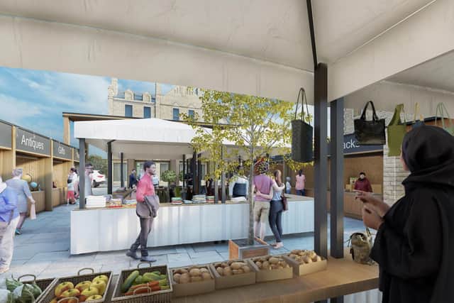Artist's impressions of how the new Brighouse Open Market could look