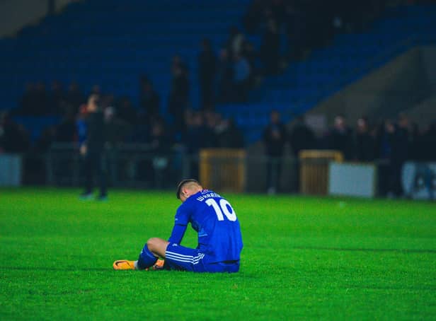 Matty Warburton after Town's defeat to Chesterfield on Tuesday night. Photo: Marcus Branston