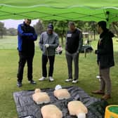 Teams had CPR training on during the community CPR fund golf day