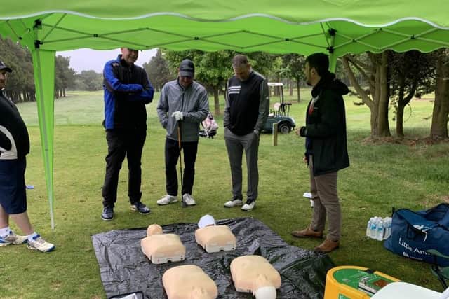 Teams had CPR training on during the community CPR fund golf day