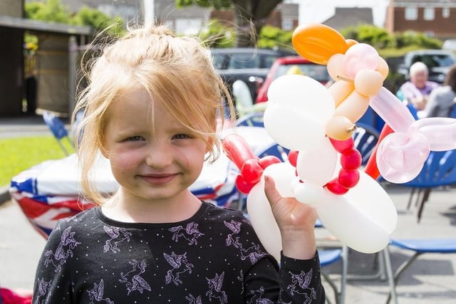 Platinum Jubilee Street party at Illingworth Moor Methodist Church. Lilly-Ann Cavill, five, with her balloon animal.