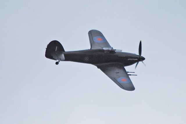 The Hurricane Fly past on Saturday at Brighouse 1940s weekend. Picture by Mike Halliwell.