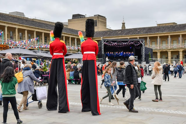 There was all sorts of entertainment at The Piece Hall over the four days. Photo by Ellis Robinson