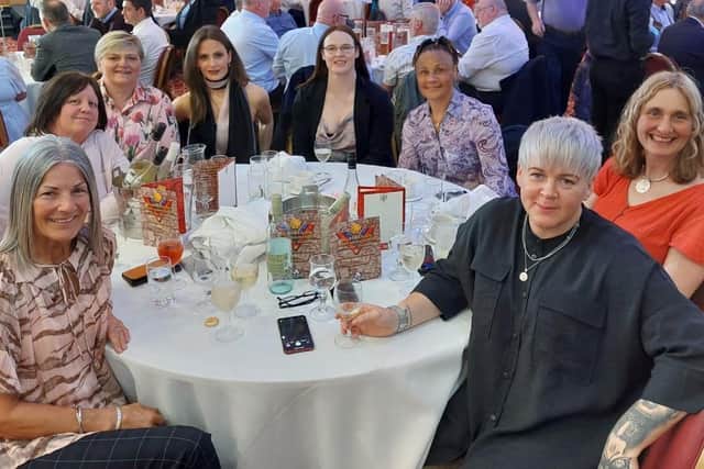 Lisa McIntosh, third right, is pictured with fellow former Great Britain Lionesses Brenda Dobek, Donna Parker, Nikki Carter, Rebecca Stevens, Sam McLean, Julia Lee and Gemma Walsh.