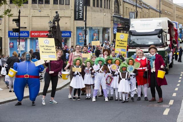 1st Mount Tabor Brownies and their Willy Wonka-themed entry for the procession.