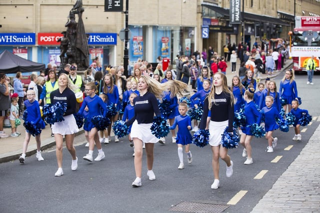 The Halifax Panthers cheerleaders taking part in the Halifax Gala procession