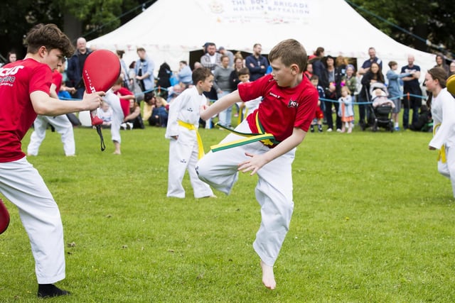 Thomas Fielding, 10, was part of the Focus Taekwondo display.
