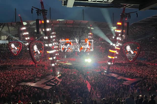 Ed Sheeran in concert at the Etihad Stadium, Manchester