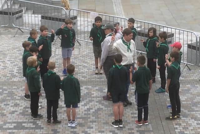 The cubs at the Piece Hall
