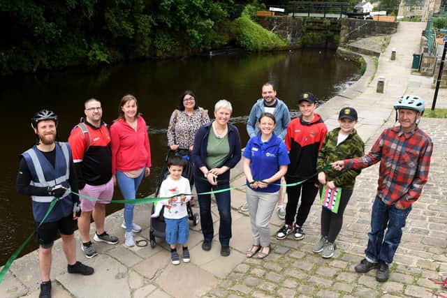 Members of the community were joined at the ribbon cutting by Coun Diana Tremayne  and Lizzie Dealey, Partnerships & External Relationships Manager - Yorkshire & North East at the Canal & River Trust.