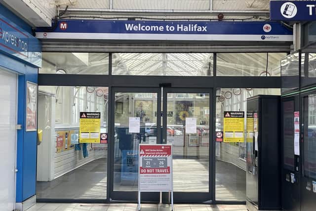 Halifax Railway Station showing no services running yesterday