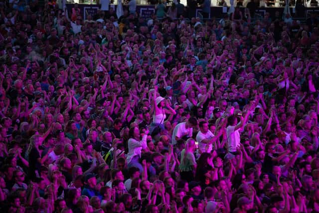 Music fans at The Piece Hall. Photo: Cuffe and Taylor