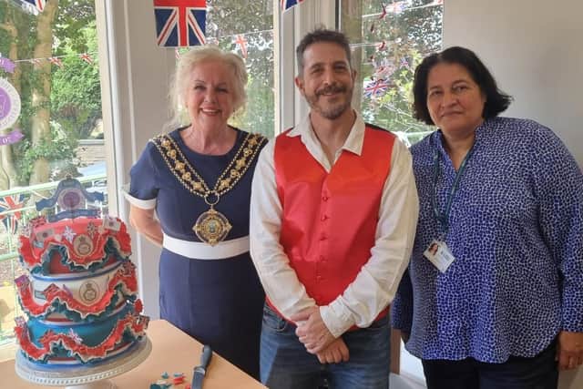 Coun Angie Gallagher (Mayor of Calderdale), Nigel Brown (Westgarth Manager) and Azra Kirkby (Chief Executive Officer, St Anne’s Community Services)