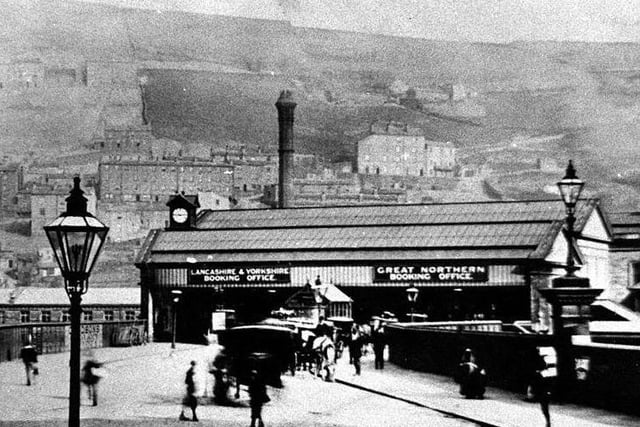 Here's an early picture of Halifax Railway station and the bridge leading to it opposite the bottom of Horton Street.