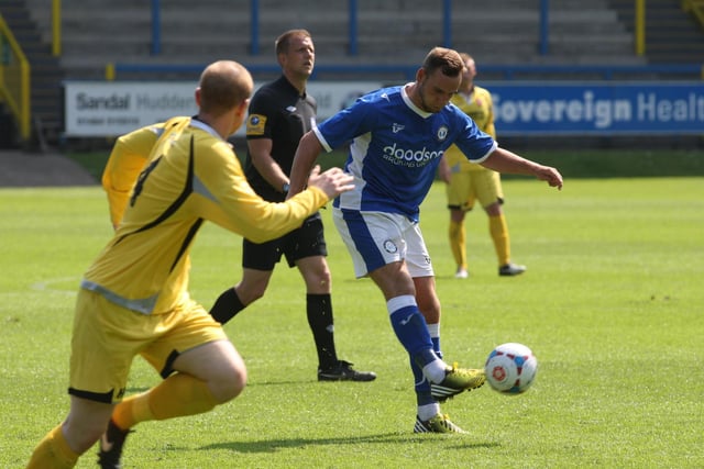 Action from FC Halifax Town's friendly against Scarborough Athletic. Picture: Charles Round