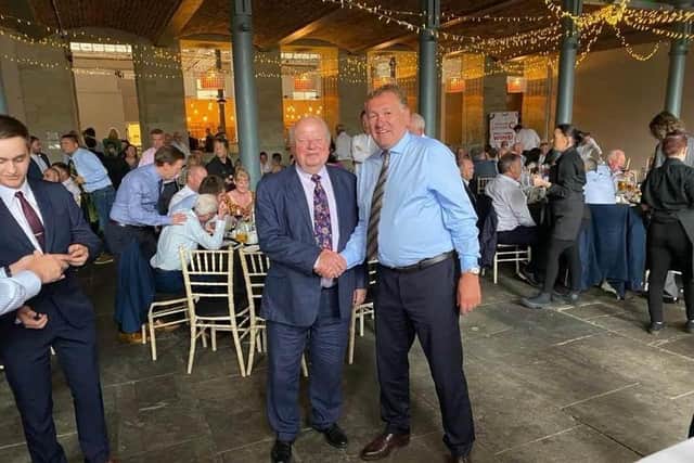 Guest speaker John Sergeant with local businessman and long term Overgate supporter Richard Porter
