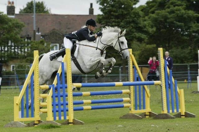 Alex Hemsley competes in the showjumping with horse Super Mac back in 2011.