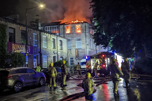 Fire crews were drafted in from Manchester and Lancashire to help deal with the blaze. Photos by Mike Middleton-Green